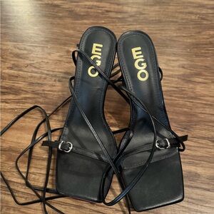 EGO Black Strappy Heels